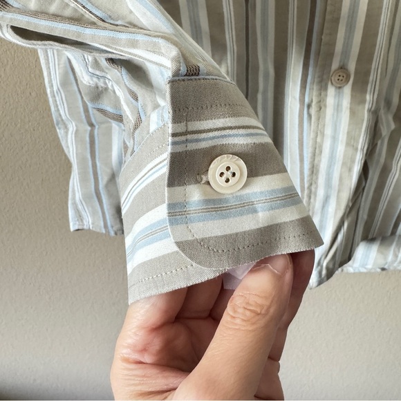 Ermenegildo Zegna Men's Cotton Striped Button Front Shirt Size M - Picture 5 of 5